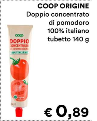 COOP ORIGINE Doppio concentrato di pomodoro
