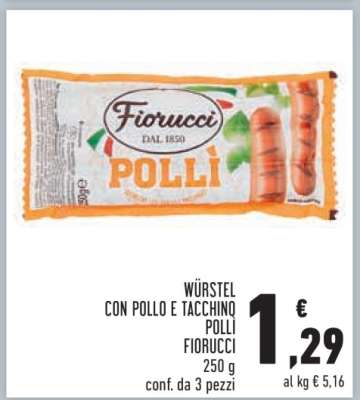 Würstel con Pollo e Tacchino Polli Fiorucci