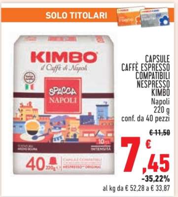 KIMBO CAPSULE CAFFÈ ESPRESSO COMPATIBILI NESPRESSO