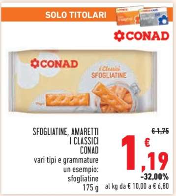 SFOGLIATINE, AMARETTI I CLASSICI CONAD