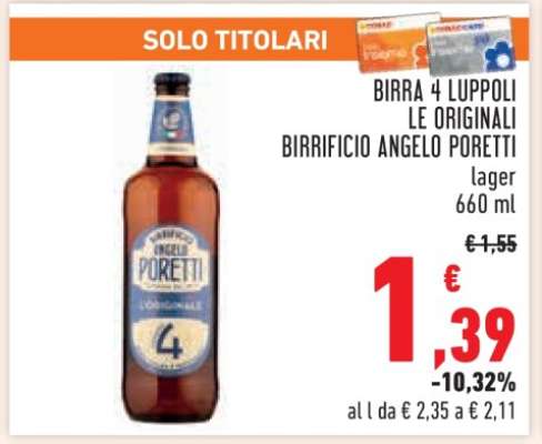Birra 4 Luppoli Le Originali Birrificio Angelo Poretti