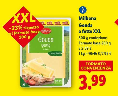 Milbona Gouda a fette XXL