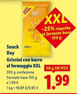 Snack Day Grissini con burro al formaggio XXL