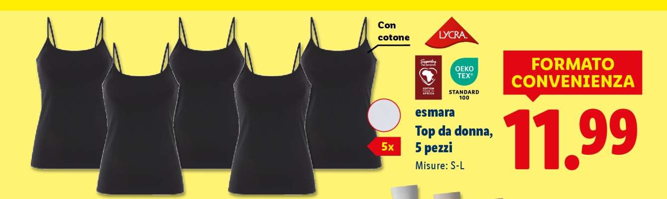 esmara Top da donna, 5 pezzi