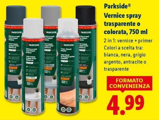 PARKSIDE Vernice spray trasparente o colorata, 750 ml
