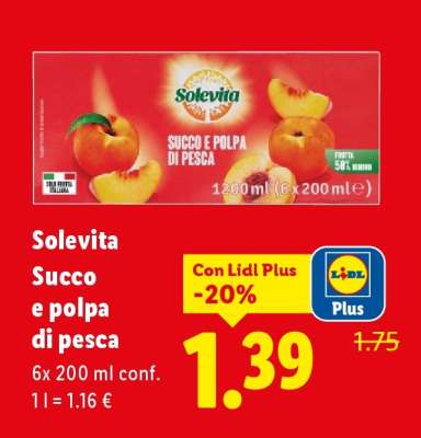 Solevita Succo e polpa di pesca