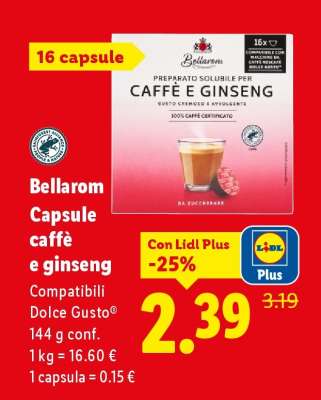 Bellarom Capsule caffè e ginseng