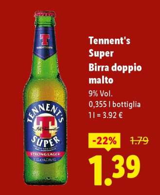 Tennent's Super Birra doppio malto