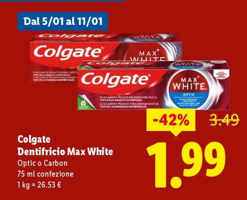 COLGATE Dentifricio Max White