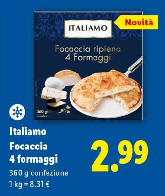 Italiamo Focaccia 4 formaggi