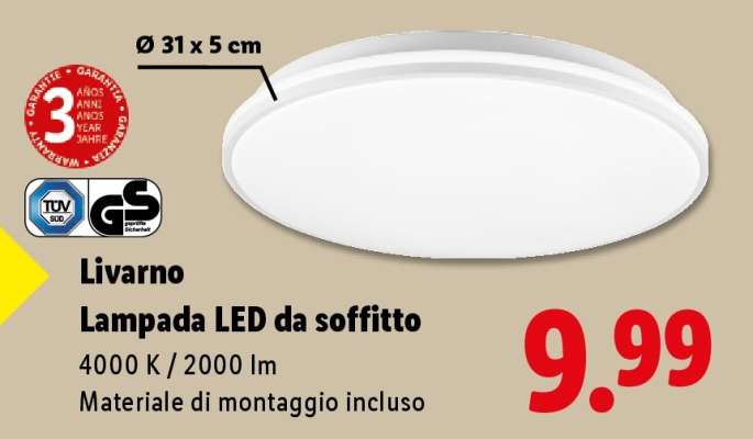 Livarno Lampada LED da soffitto