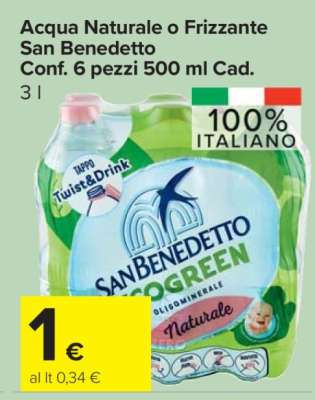Acqua Naturale o Frizzante San Benedetto