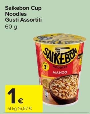 Saikebon Cup Noodles Gusti Assortiti
