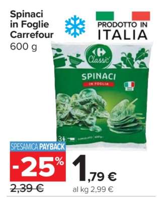Spinaci in Foglie Carrefour