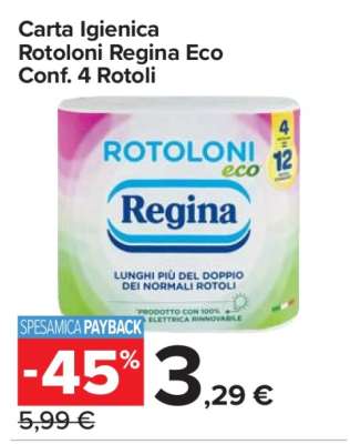 Carta Igienica Rotoloni Regina Eco Conf. 4 Rotoli