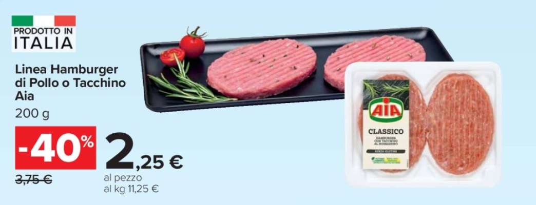 Linea Hamburger di Pollo o Tacchino Aia