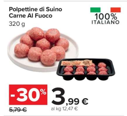 Polpettine di Suino Carne Al Fuoco