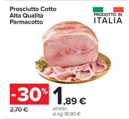 Prosciutto cotto alta qualità PARMACOTTO