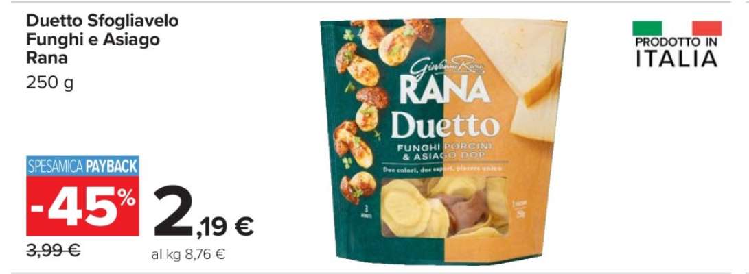 Duetto Sfogliavelo Funghi e Asiago Rana