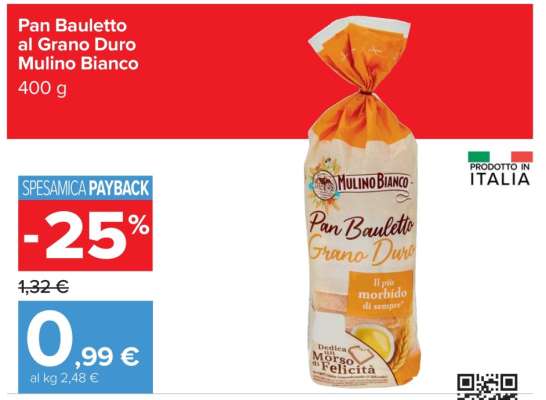 Pan Bauletto al Grano Duro Mulino Bianco