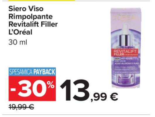 Siero Viso Rimpolpante Revitalift Filler L’Oréal