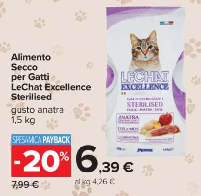 Alimento Secco per Gatti LeChat Excellence Sterilised