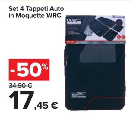 Set 4 Tappeti Auto in Moquette WRC