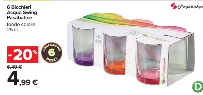 6 Bicchieri Acqua Swing Pasabahce
