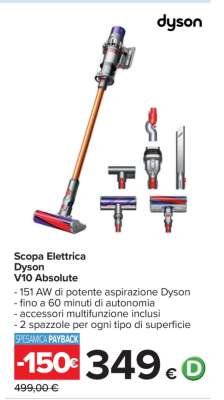Scopa Elettrica Dyson V10 Absolute