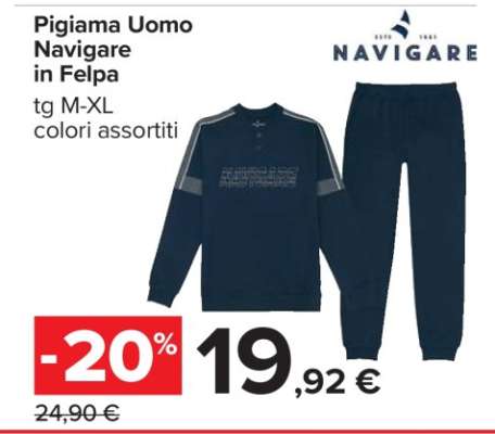 Pigiama Uomo Navigare in Felpa