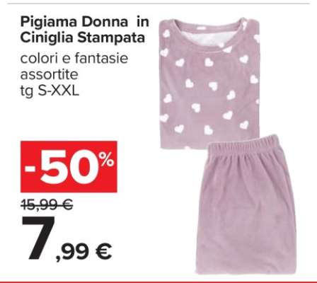 Pigiama Donna in Ciniglia Stampata