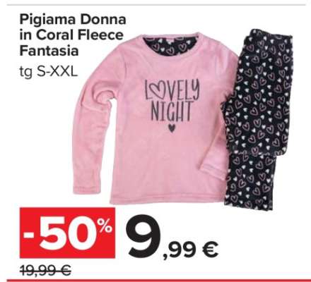 Pigiama Donna in Coral Fleece Fantasia