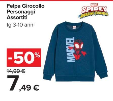 Felpa Girocollo Personaggi Assortiti