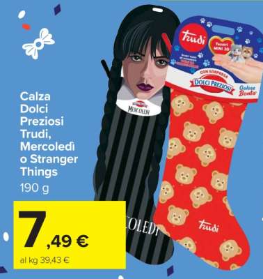 Calza Dolci Preziosi Trudi, Mercoledì o Stranger Things