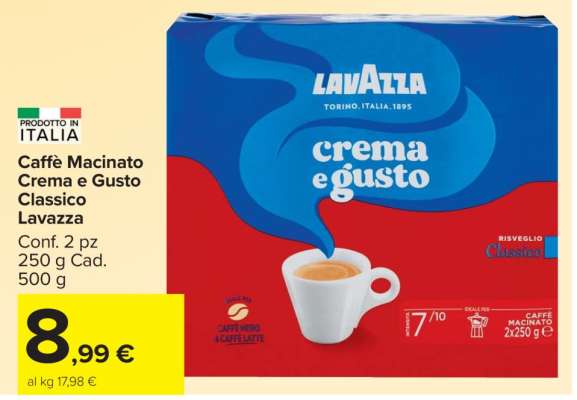 Caffè Macinato Crema e Gusto Classico Lavazza
