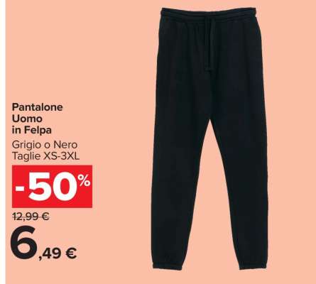 Pantalone Uomo in Felpa