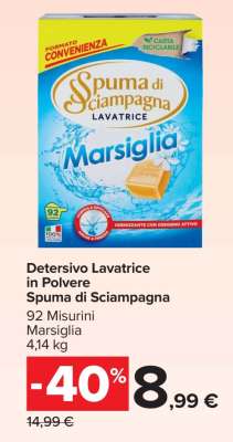 Detersivo Lavatrice in Polvere Spuma di Sciampagna