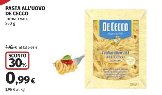 Pasta all'uovo De Cecco
