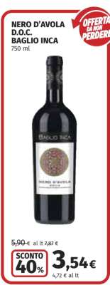 NERO D’AVOLA D.O.C. BAGLIO INCA