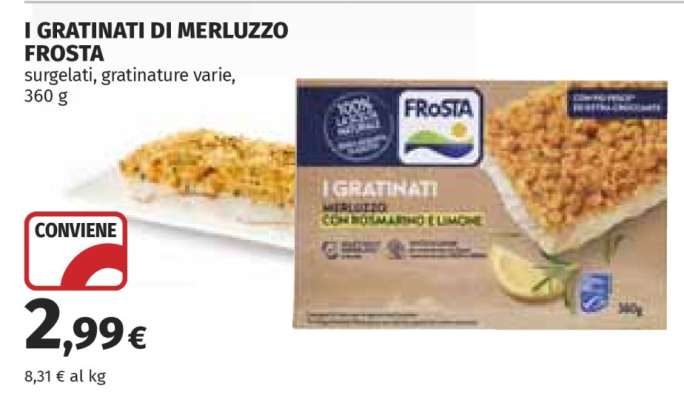 I GRATINATI DI MERLUZZO FROSTA