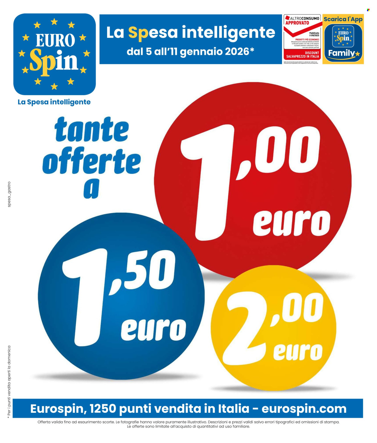 Volantino EuroSpin - 5/1/2026 - 11/1/2026. Pagina 1