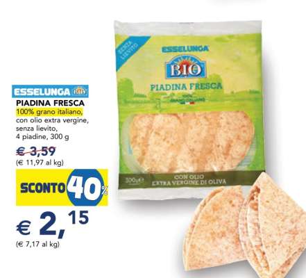 Esselunga Bio Piadina Fresca