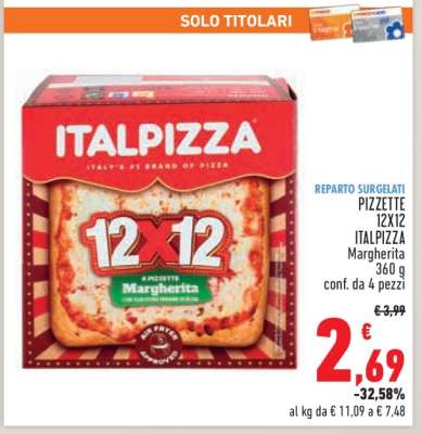 PIZZETTE 12X12 ITALPIZZA Margherita