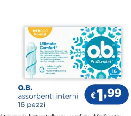 O.B. assorbenti interni 16 pezzi
