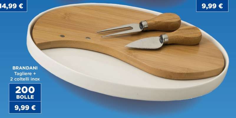 BRANDANI Tagliere + 2 coltelli inox