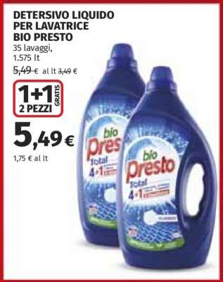 DETERSIVO LIQUIDO PER LAVATRICE BIO PRESTO