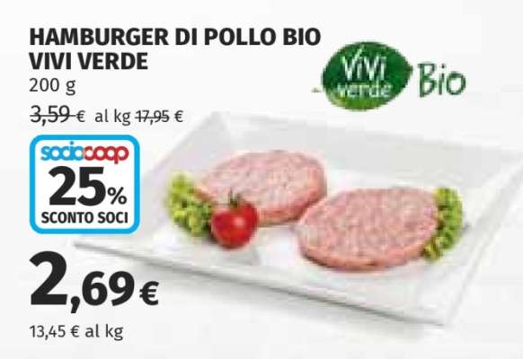 HAMBURGER DI POLLO BIO VIVI VERDE