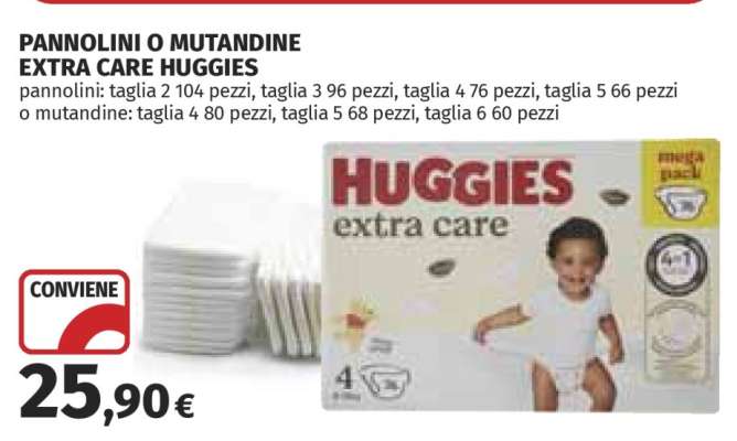 Pannolini o Mutandine Extra Care Huggies