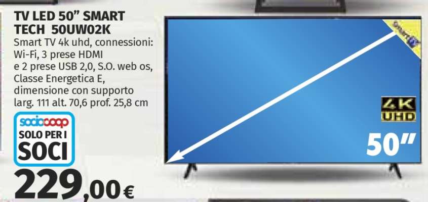TV LED 50” SMART TECH 50UW02K