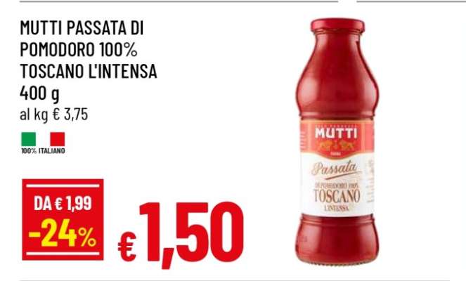 MUTTI PASSATA DI POMODORO 100% TOSCANO L'INTENSA